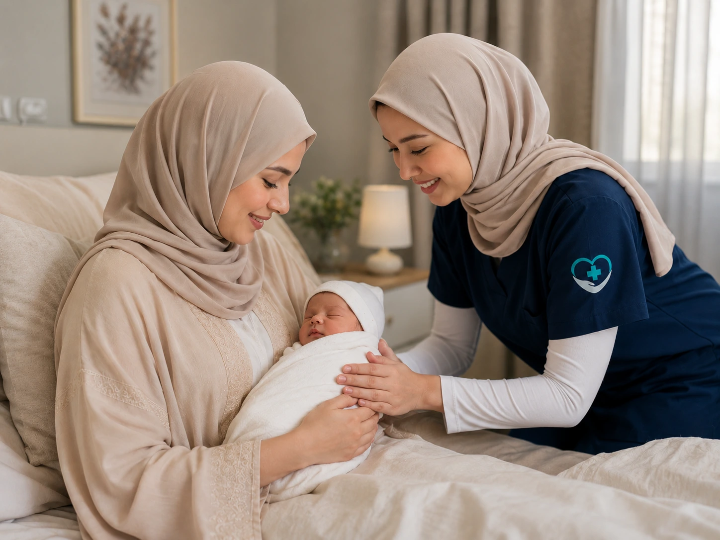 nurse caring baby and mother jemas healthcare